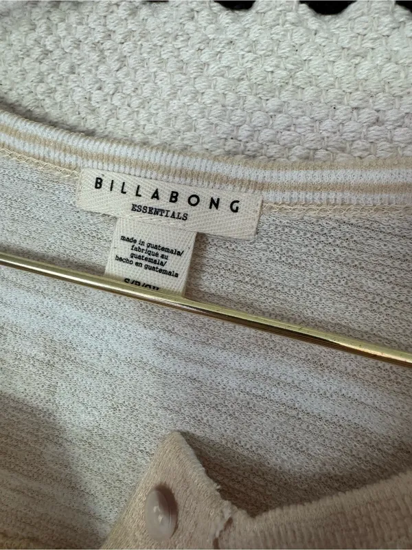 Billabong Tan Striped Henley Long-Sleeve Shirt - Image 2