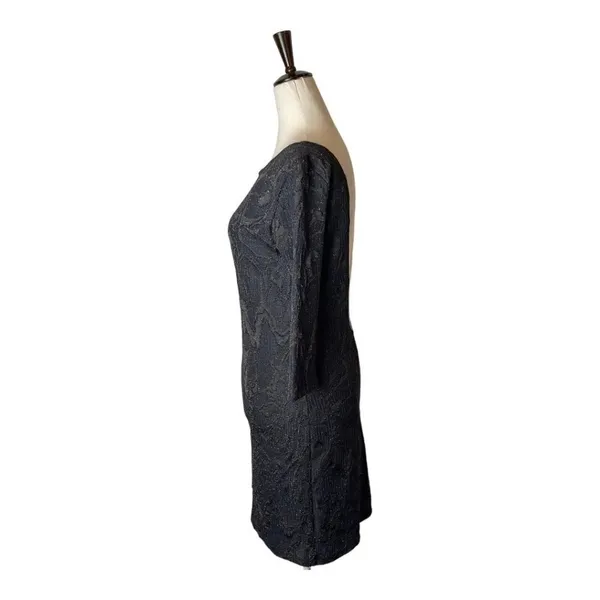 Zara Trafaluc Dress Women Medium Black Scoop‎ Back Long Sleeve Shimmer Mini - Image 5