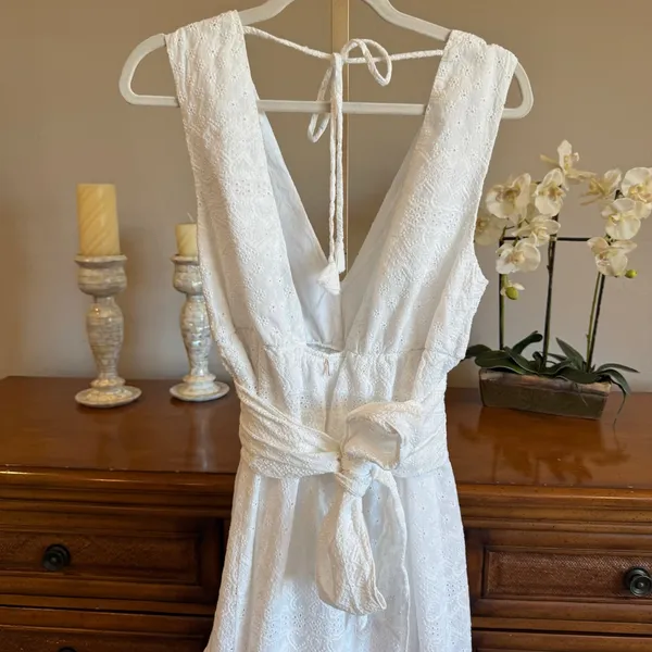 NWT MISA Los Angeles Ksenia Eyelet Maxi Dress White Size M - Image 5