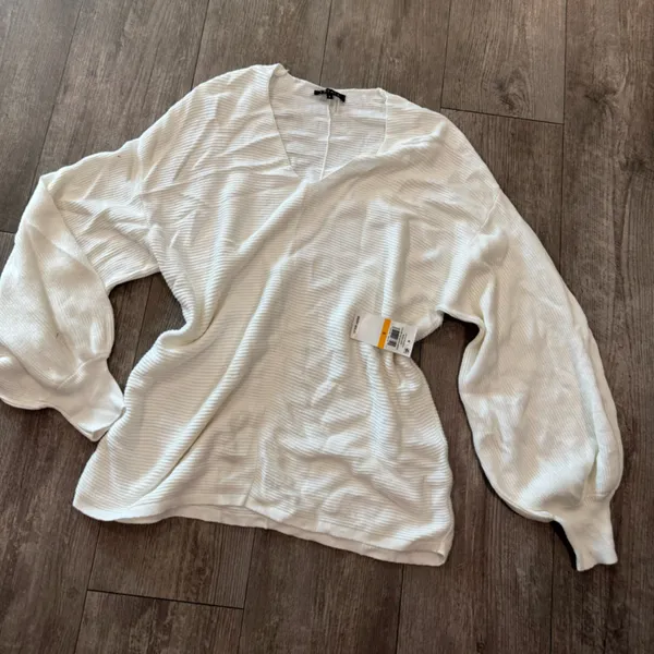 1. State Cream V-Neck Sweater - Image 4