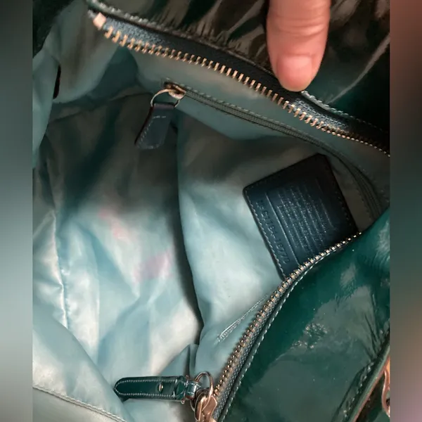 *Coach 18770 Chelsea Teal Hunter Green Patent Leather Tote Shoulder Bag - Image 8
