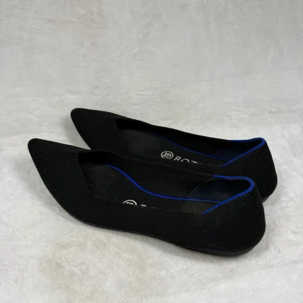 Rothys The Point Black Pointed Toe Flats Womens 8 Sustainable Washable Shoes - Image 6