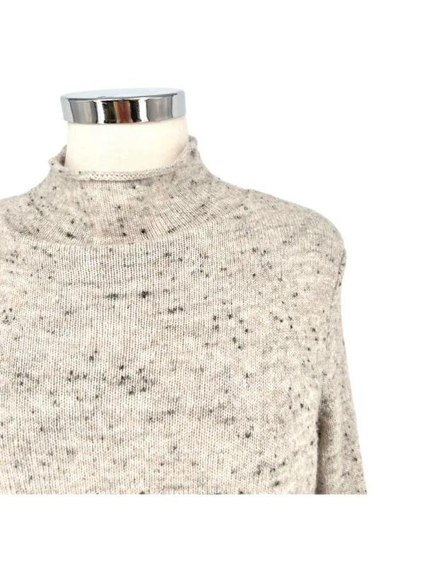 Madewell Donegal Inland Mock Neck Sweater coziest Yarn Speckled Cream Size Large - Image 3