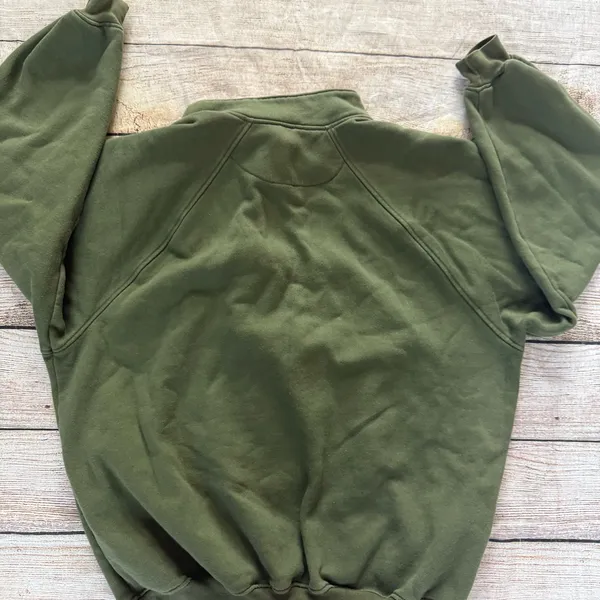 Harry Rosen olive green elephant safari quarter zip sweatshirt size large - Image 13