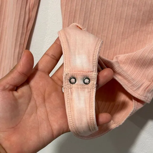Aerie Ribbed Wrap Bodysuit XS Pink Long Sleeve Ballet Core NWT - Image 7