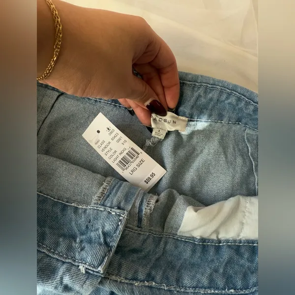 BNWT PacSun Light Blue Fold Over Jeans - Image 6