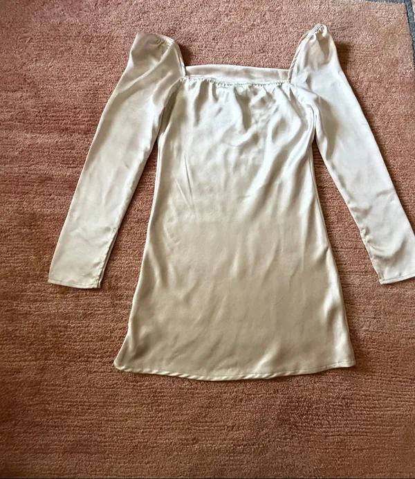 Princess Polly Star Power Mini Dress Size S Champagne Satin Cowl Neck NWT - Image 9