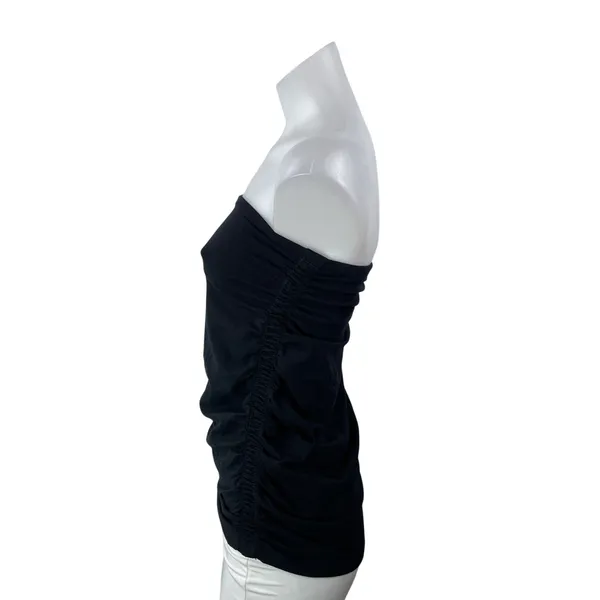 NEW Aritzia Wilfred Purity Black Strapless Jersey Ruched Bandeau Tube Top Sz S/P - Image 2