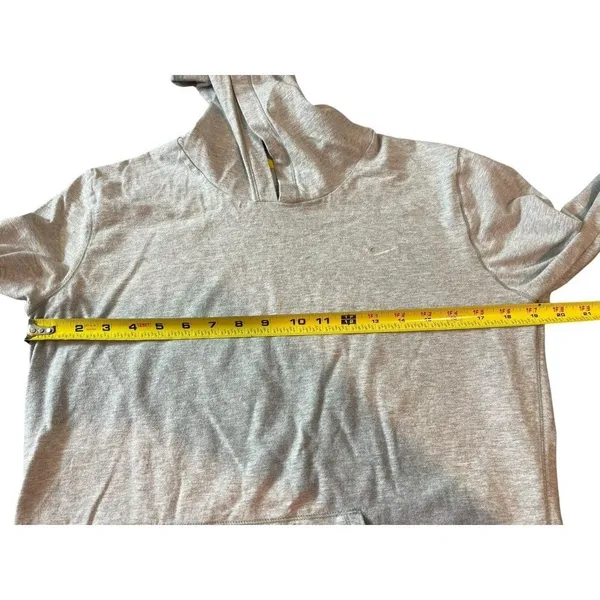 Nike 90s Y2K Light Gray Hooded Pullover Kangaroo Pocket Long Sleeve Top XL - Image 11