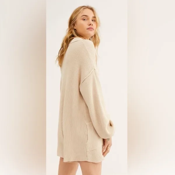 FREE PEOPLE BEACH Picnic Sweater Romper In Vanilla‎ Cake Size XS - Image 2