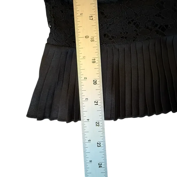 J.Crew Black Lace Tiered Ruffle Long Sleeve Blouse Romantic Chic Women’s Size 6 - Image 12