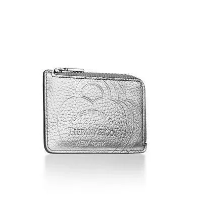 Tiffany & Co. Return to Tiffany Silver Pebbled Zippy Zip Wallet Card Case - Image 2