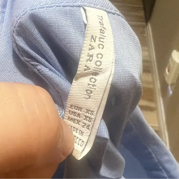 Zara light blue button up blouse - Image 8