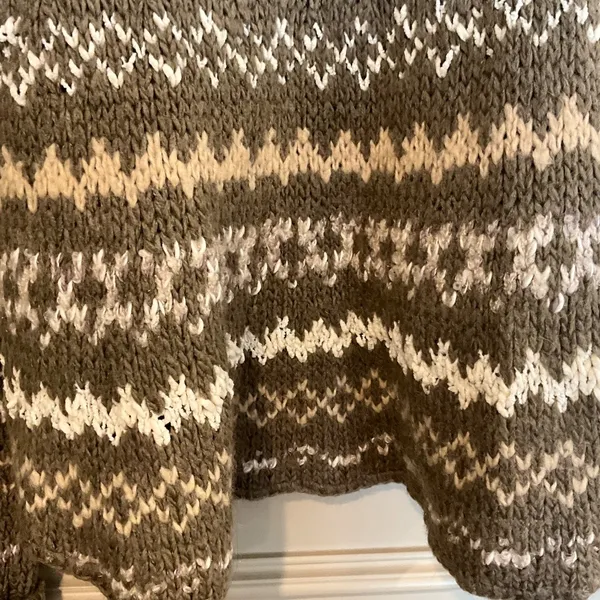 FREE PEOPLE Through the Storm Fair Isle Sweater Size S/P Small Medium Oversized - Image 6