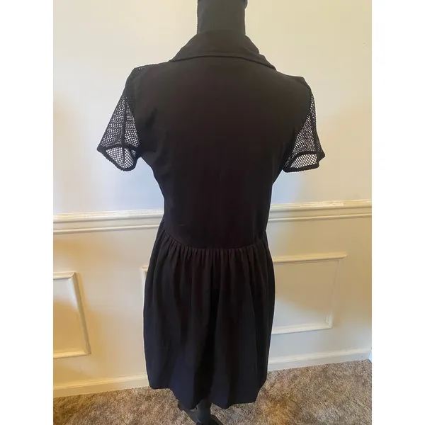 Esther Heartless Black Mesh Sleeve Mini Dress Pentagon Harness Collar Goth - Image 6