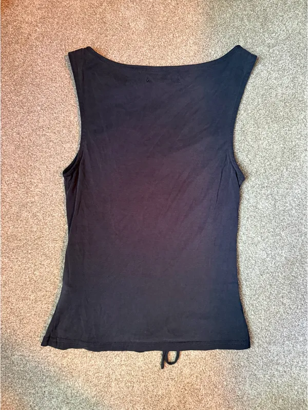 Urban Outfitters Light Before Dark Lori Ruched Cupro Tank Top - Image 3