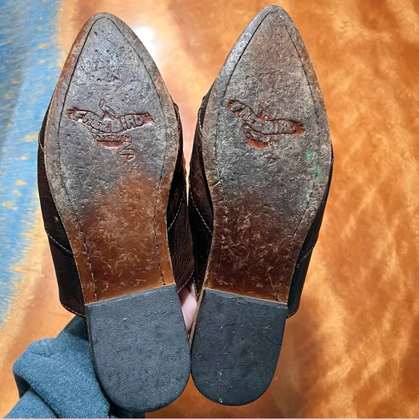 Freebird Nola Leather Mules slides size 7 brown stitched - Image 6