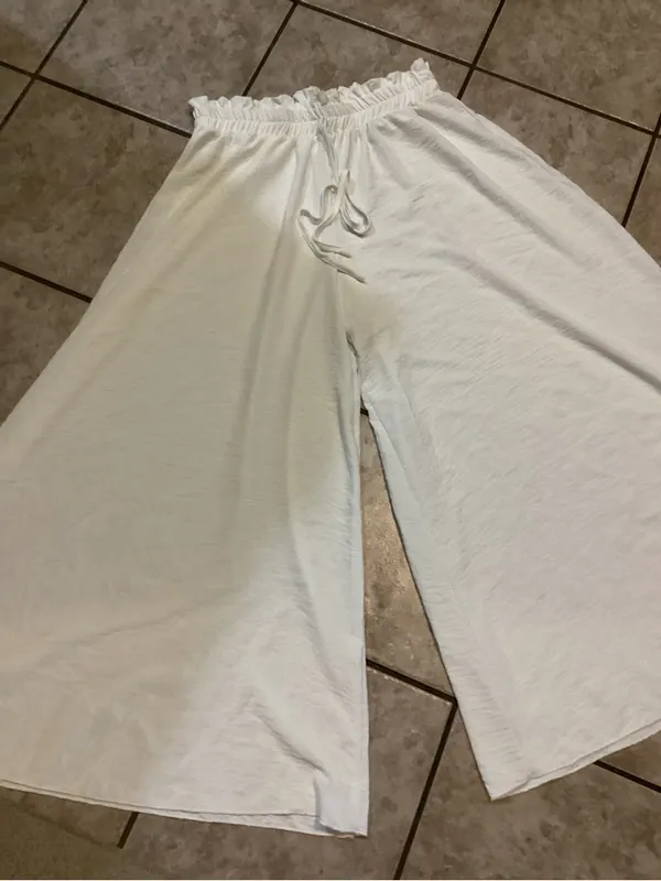 Wide Leg Women's Palazzo Pants - White - Image 2