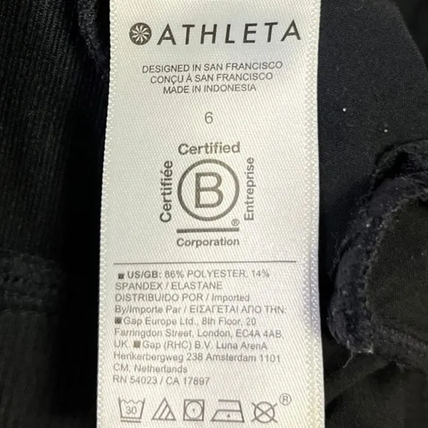 Athleta Women's Black High Waist Straight Leg Athletic Trousers Pants Size 6 - Image 5