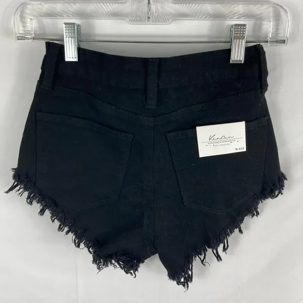 NWT KanCan Raw Hem Jean Shorts Black Size 23 / 0 - Image 5