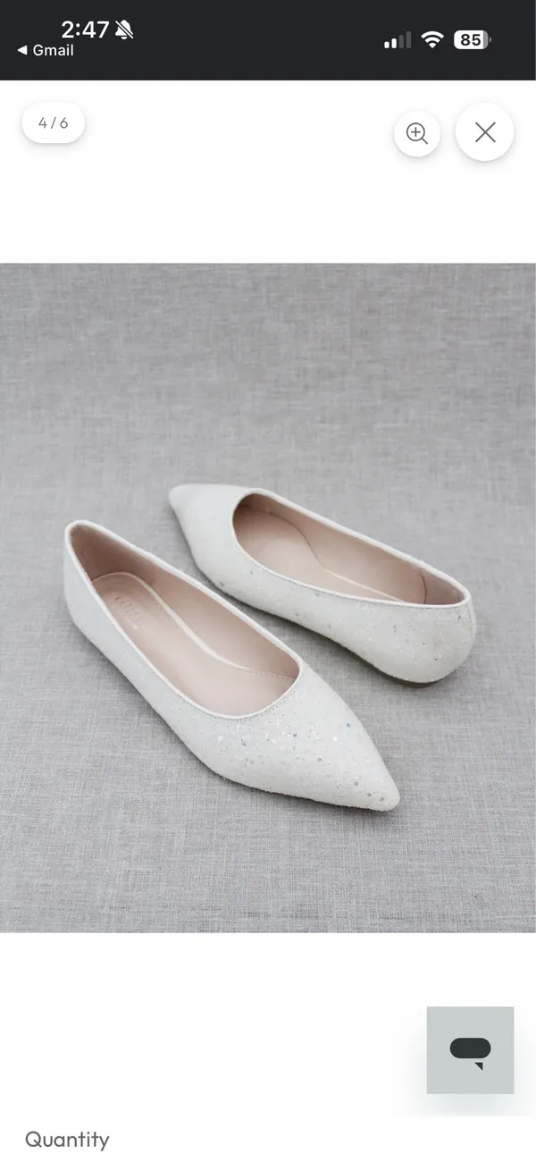 Kailee P Sequin White Flats Size 8.5 - Image 3