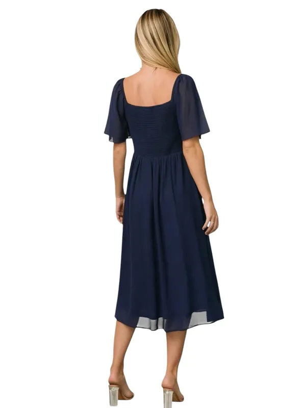 Baltic Born - NWT Colette Sweetheart Midi Dress Navy Blue Sz M - Image 2