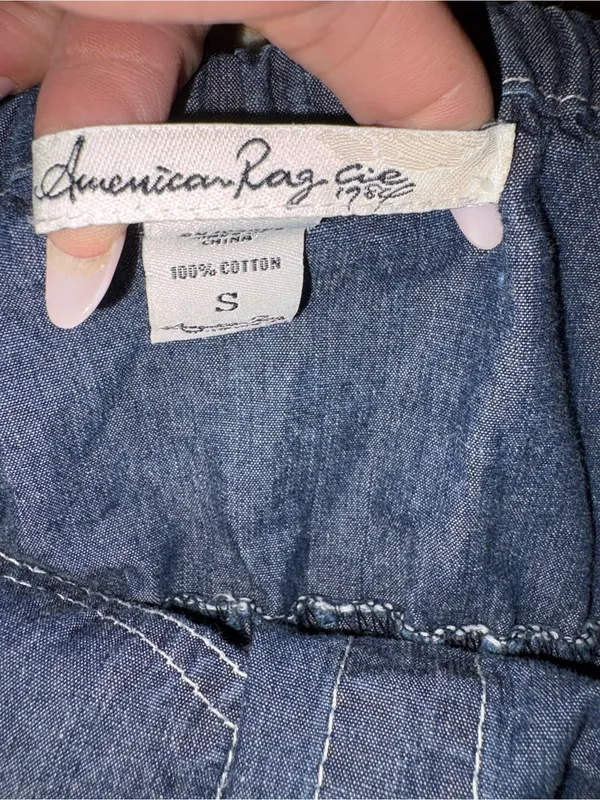 American Rag Strapless Denim Button-Front Dress in Blue - Image 2