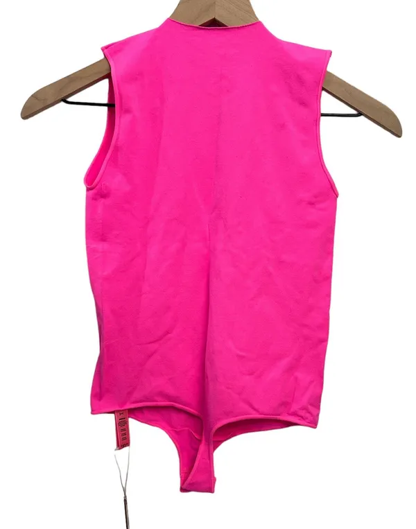 SKIMS ESSENTIALS CREWNECK SEAMLESS BODYSUIT in PINK HIGHLIGHTER NEW S/M - Image 3