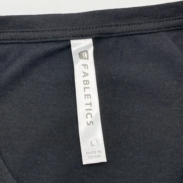 Fabletics Zarina T-Shirt Womens Large‎ Crochet Inset Stipe Activewear Athleisure - Image 5