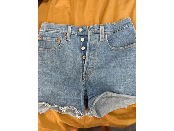 Levi's 501 Light Blue Denim High Waist Cutoff Shorts - Image 4
