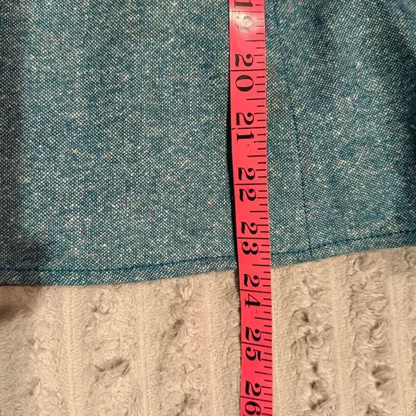Ann Taylor Loft Teal Blue Wool Silk Blend Tweed Flared A-Line Skirt Size 10 - Image 5