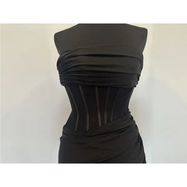 Sherri Hill 55554 Corset Ruched Satin Strapless Prom Dress Sz 0 USED - Image 2