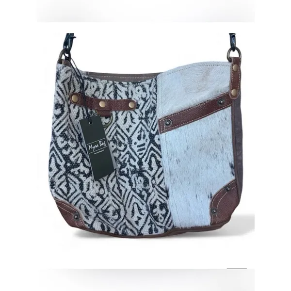 Myra Heron Cowhide Rug Crossbody Shoulder Bag Boho Western - Image 2
