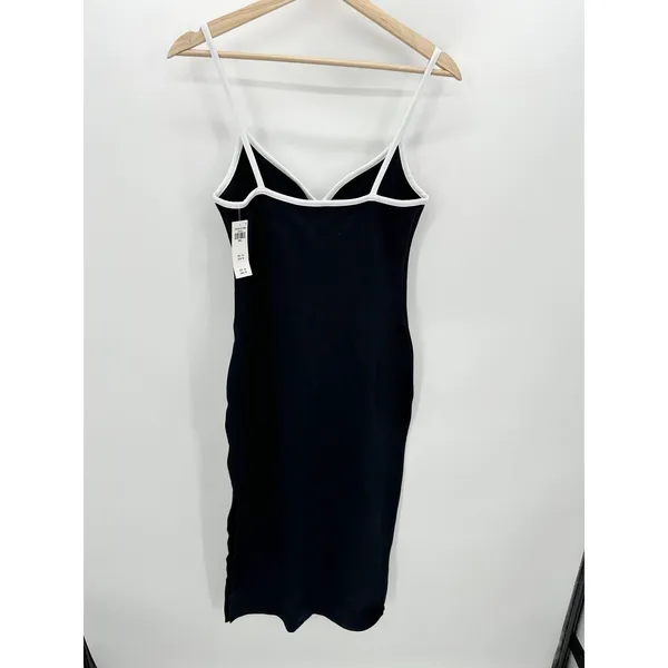 Abercrombie & Fitch‎ Women Navy Blue White Trim Bodycon Dress S Sleeveless 5686 - Image 2