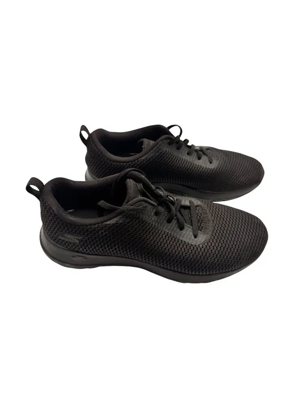 Skechers 8 Women Black Mesh Lace-Up Athletic Shoes Lightweight Casual Sneakers - Image 4