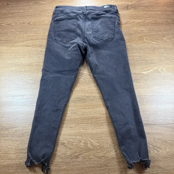 Abercrombie & Fitch Simone High Rise Ankle Jeans Women's 32 Black Raw Hem - Image 8
