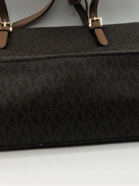 Michael Kors Brown Signature Tote with Tan Leather Straps - Image 3