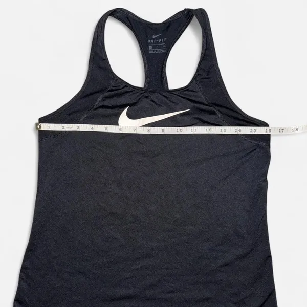 Nike Black and White Dri-Fit Racerback Athletic Tank Top; Size Small - Image 3