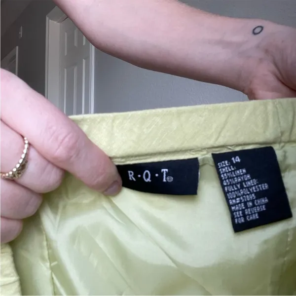 Vintage Green Linen Blend Midi Skirt - Image 6