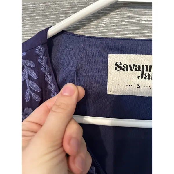 Savanna Jane Shift Dress‎ Womens Size Small Purple Boho Embroidered V Neck - Image 7