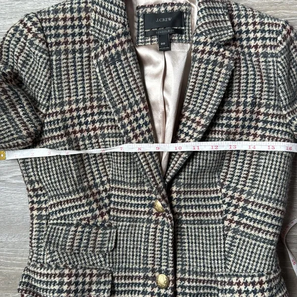 J. Crew Schoolboy Wool Houndstooth Plaid Blazer 0 - Image 10