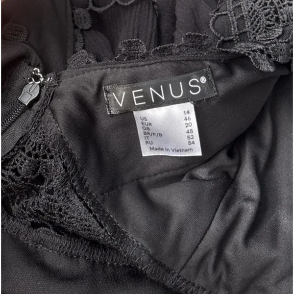 Venus Babydoll Top Sz 14 Black Sleeveless Lace Dark Romantic Whimsigoth Coquette - Image 5