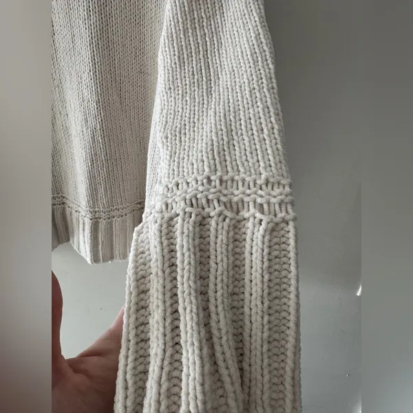 Aerie White Chunky‎ Oversized Chenille Knit Turtleneck Sweater - Image 5
