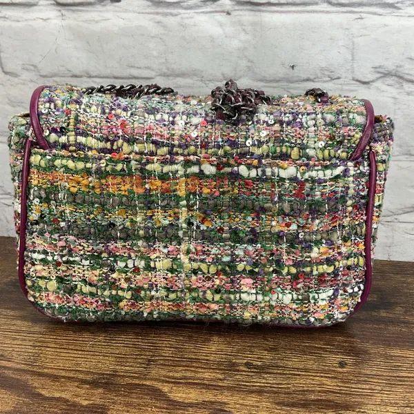 Patricia Nash Lorenza Flap Mauve Plaid & Leather Crossbody/Shoulder Bag‎ - Image 2