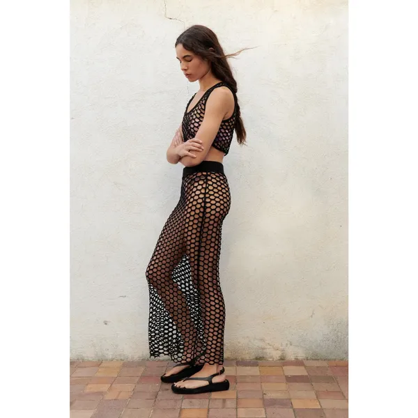 ZARA Crochet Maxi Skirt Black Cover-Up Beach Size Small NEW Cotton Knit - Image 5