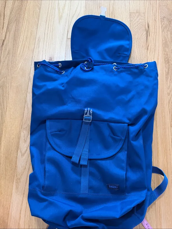 Baggu Blue Drawstring Backpack - Image 3