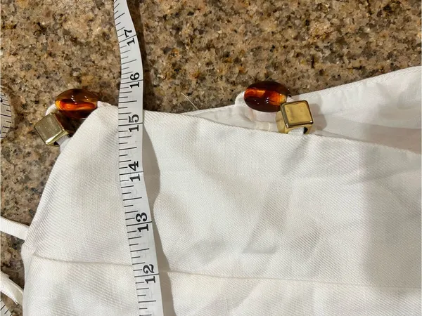 Commense Amber Detail Cami Midi Dress White Linen Blend Side Cutout Size S NWT - Image 11