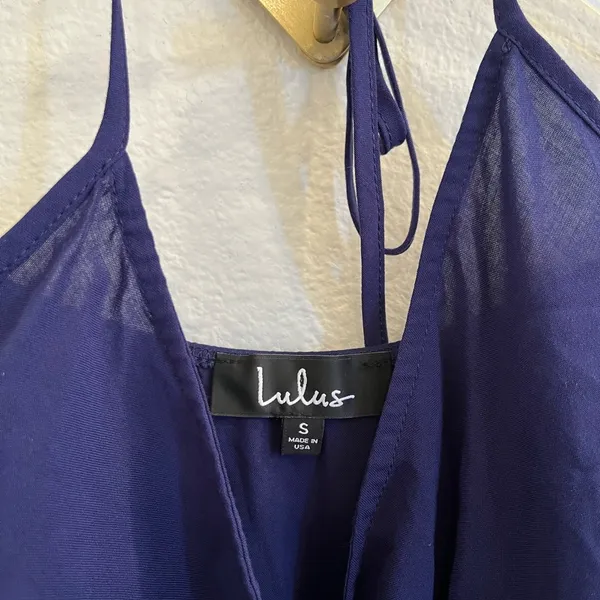 NWT Lulus Learning to Fly Navy Halter Jumpsuit Small Flawed - Image 9