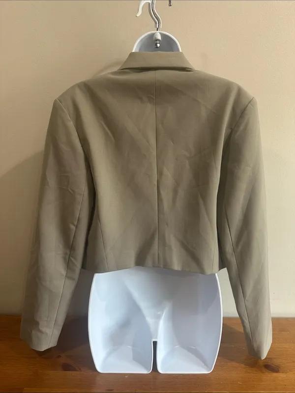 Mango Cropped Utility Jacket in Taupe Size M - Image 6