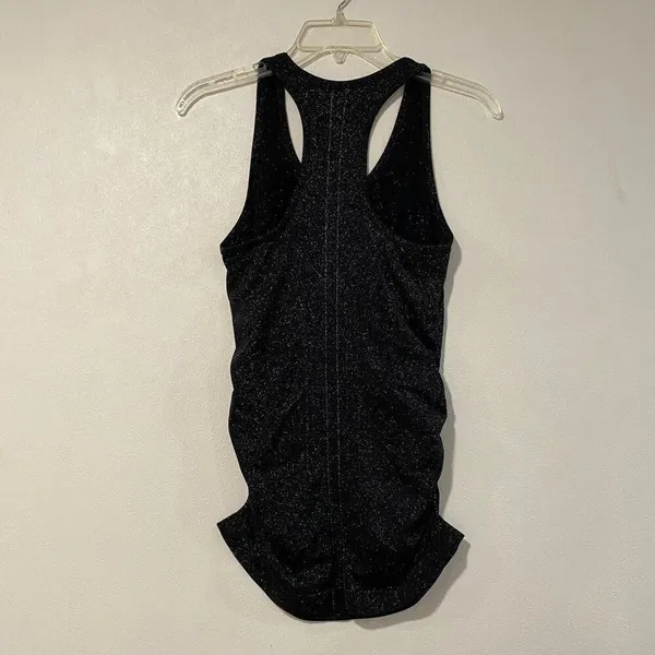 Athleta XS Black Racerback Athletic Tank Top Ruched Yoga Workout Activewear - Image 3